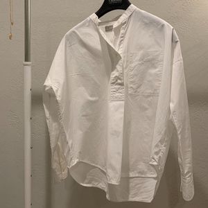 Everlane White Half-Button-Up cotton shirt blouse